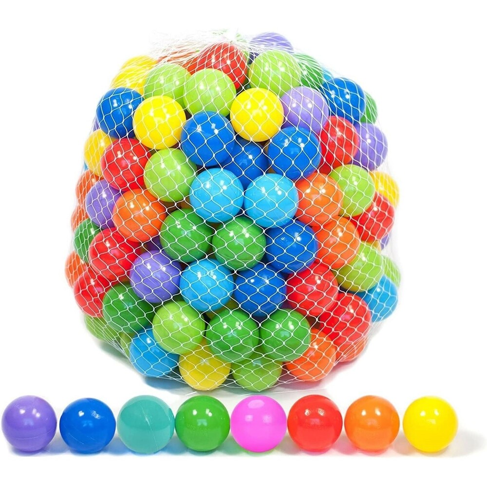 Playz Kids Soft Plastic Mini Ball Pit Balls 200 Count 8 Vibrant Color Play Balls